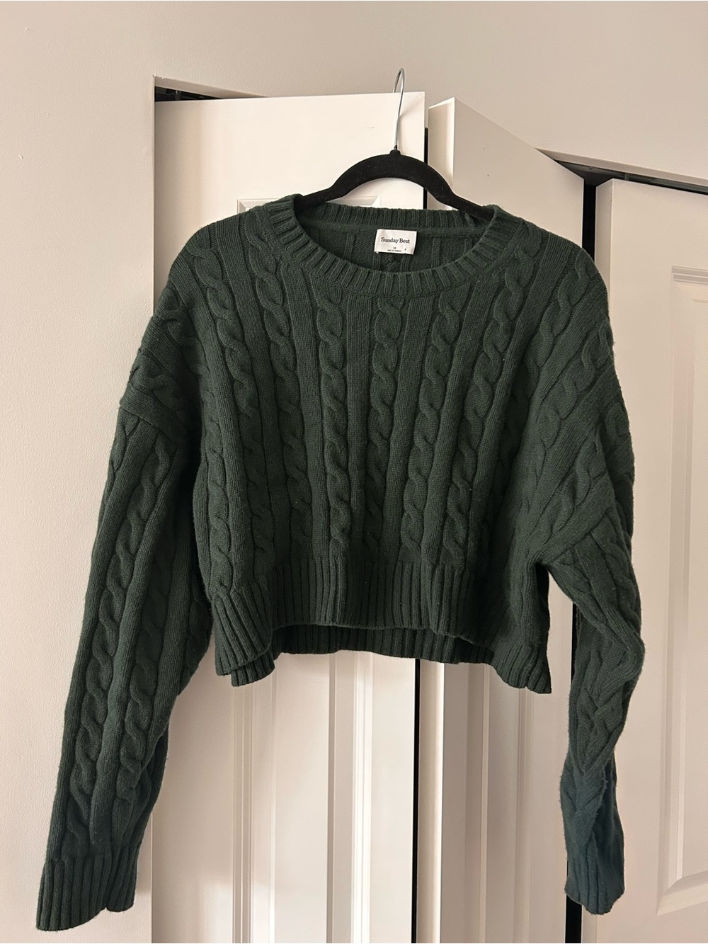 Sunday Best Peggy Cropped Sweater - Dark Green
